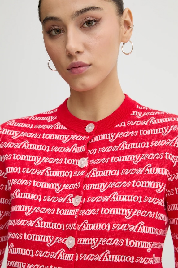 Πουλόβερ Tommy Jeans DW0DW19340 κόκκινο