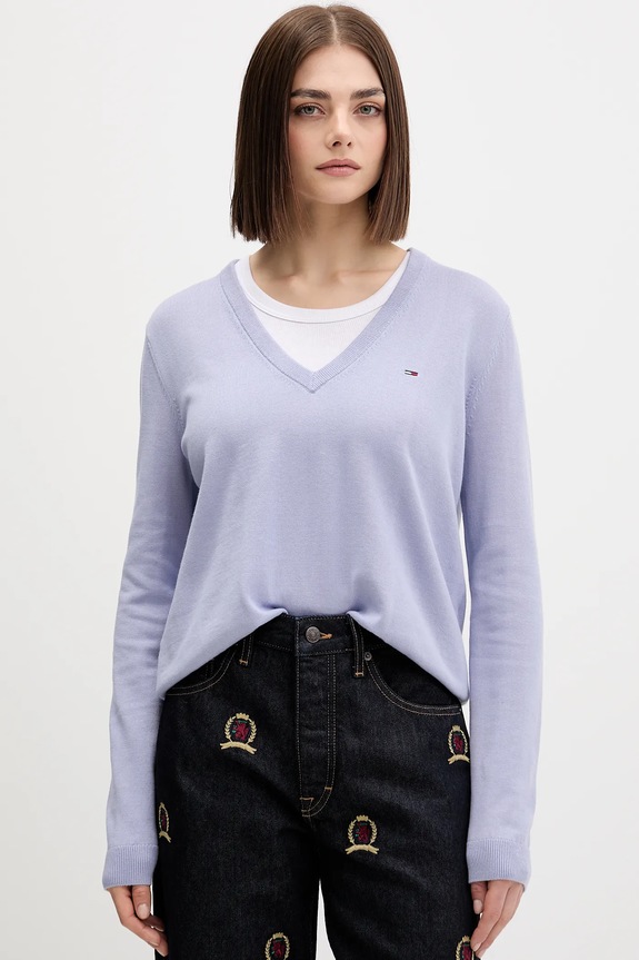 Tommy Jeans pulover de bumbac subtiri albastru DW0DW19888