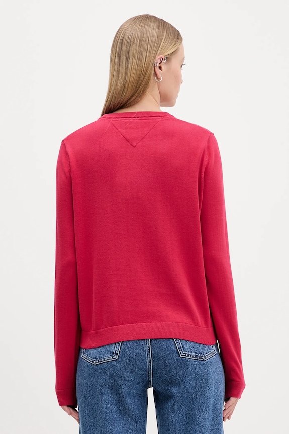 Ρούχα Βαμβακερό πουλόβερ Tommy Jeans DW0DW19888 ροζ