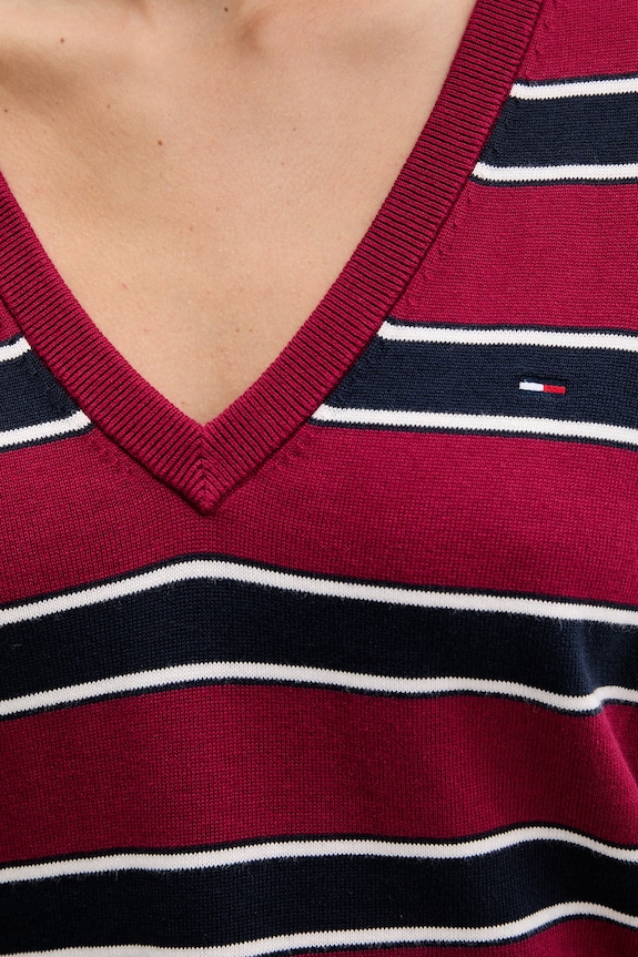 Tommy Jeans pulover de bumbac DW0DW19888 burgundia