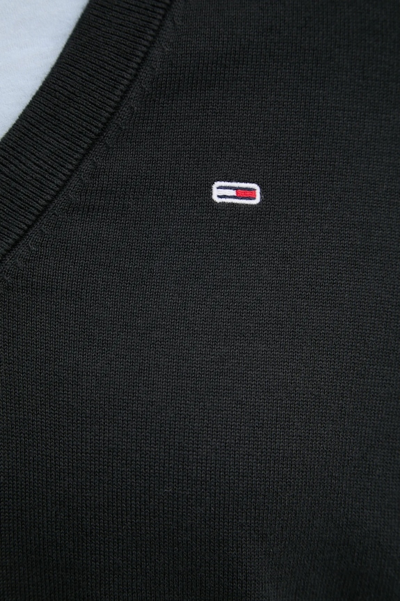 Tommy Jeans pamut pulóver DW0DW19888 fekete