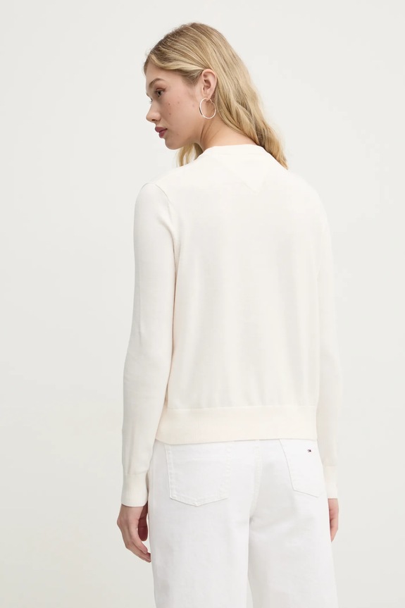 Ρούχα Βαμβακερό πουλόβερ Tommy Jeans DW0DW20159 μπεζ