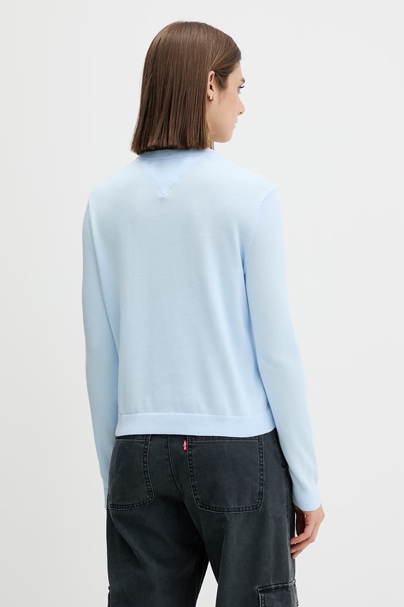 Odjeća Tommy Jeans pulover za žene od pamuka DW0DW20159 plava
