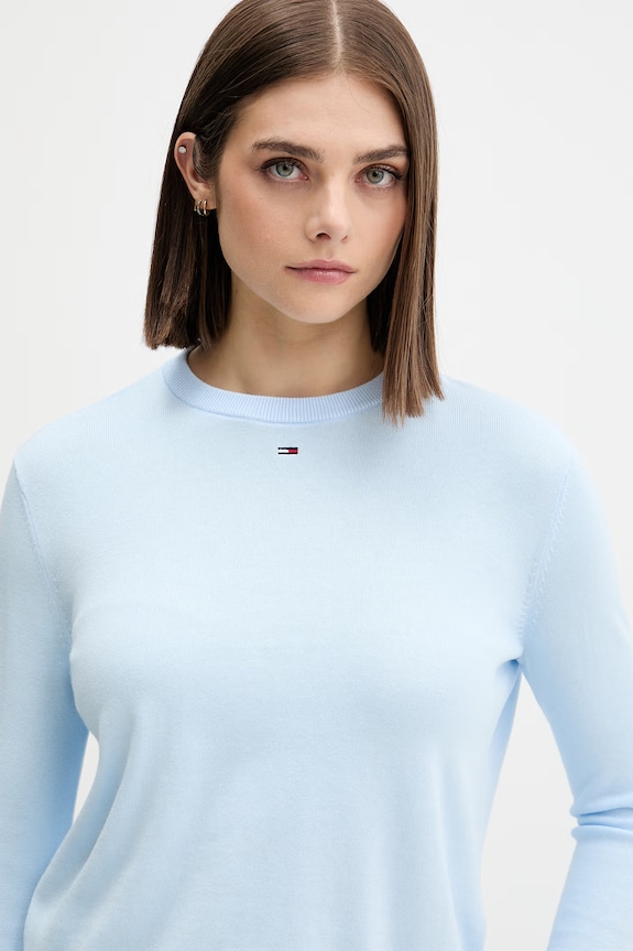 Tommy Jeans pulover za žene od pamuka plava DW0DW20159
