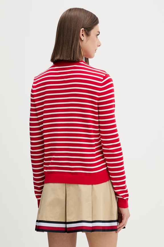 Odjeća Tommy Jeans pulover za žene od pamuka DW0DW20159 crvena