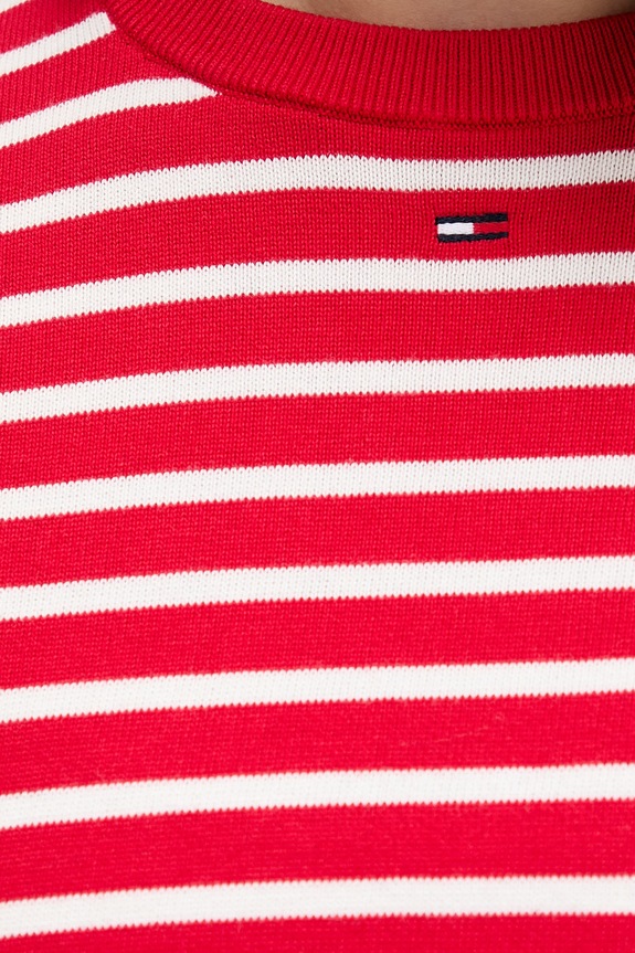 Tommy Jeans pulover za žene od pamuka DW0DW20159 crvena