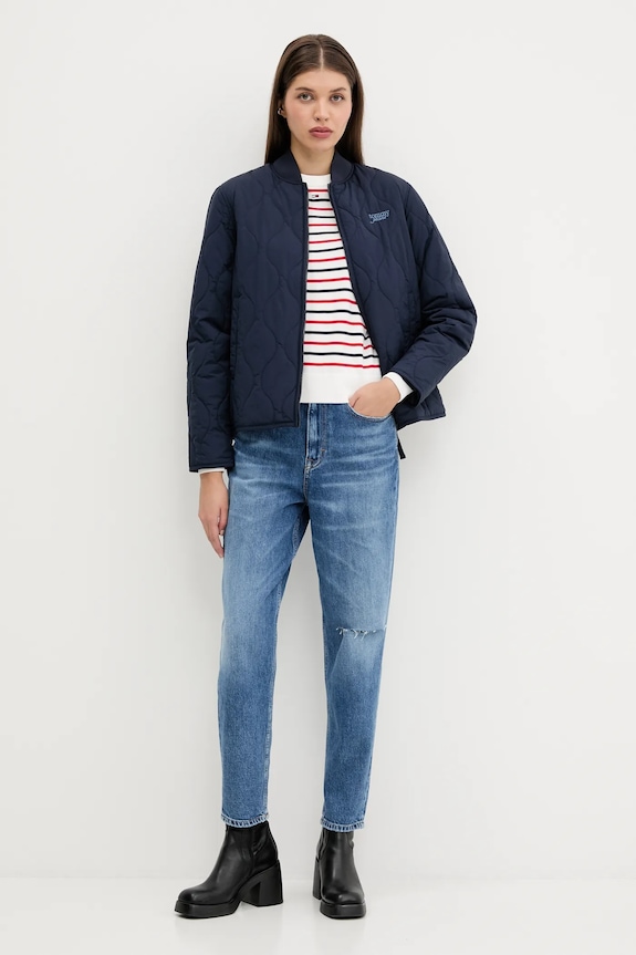Памучен пуловер Tommy Jeans DW0DW20159 бордо SS26