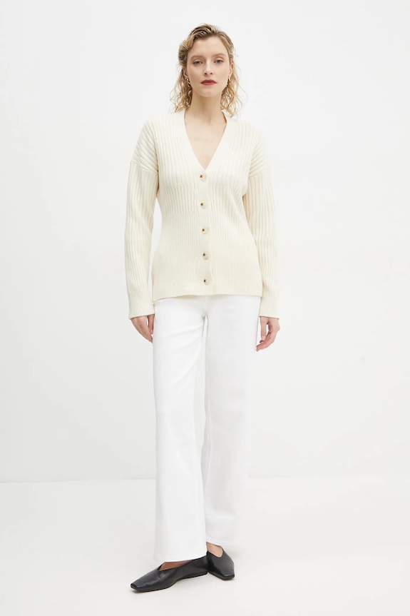 Bruuns Bazaar cardigan din lana BBW4132 bej SS25