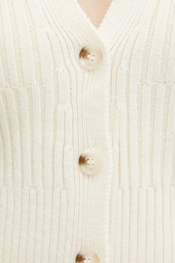 Bruuns Bazaar cardigan din lana BBW4132 bej