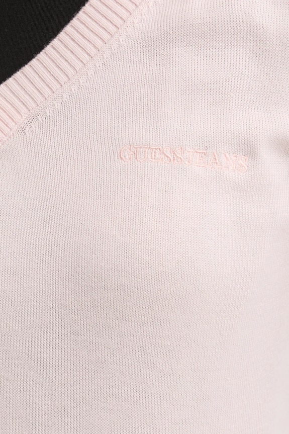 Guess Jeans sweter z domieszką jedwabiu W4BR84.Z3HO2 różowy
