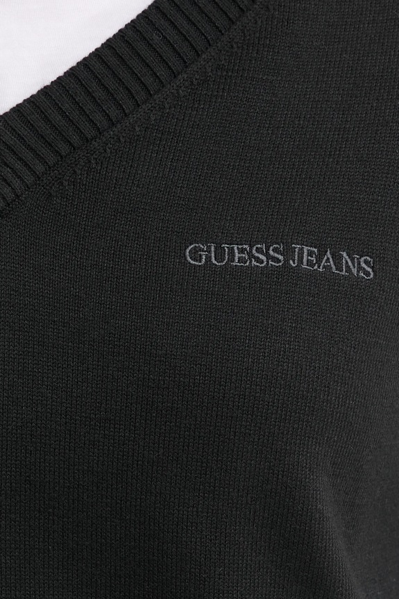 Svetr z hedvábné směsi Guess Jeans W4BR84.Z3HO2 černá