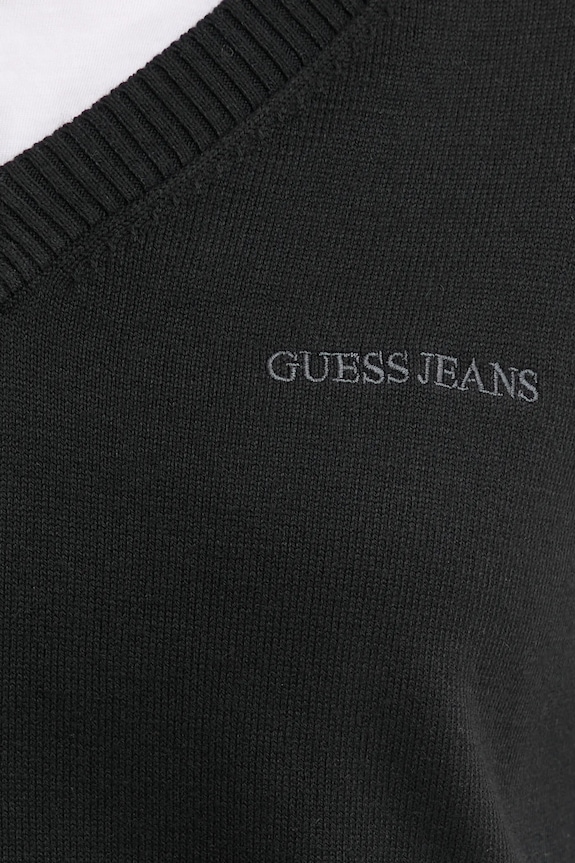 Svetr z hedvábné směsi Guess Jeans W4BR84.Z3HO2 černá