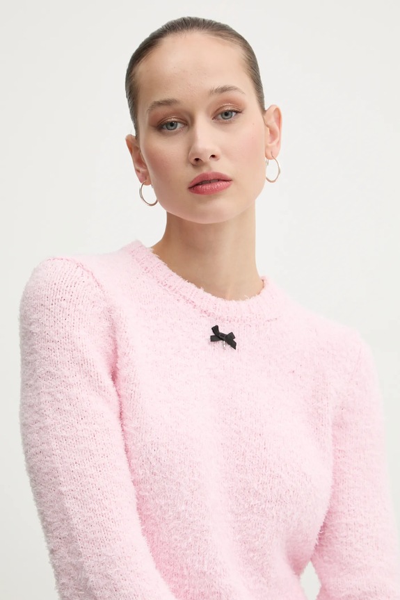 Rotate sweter bawełniany różowy 1139481011