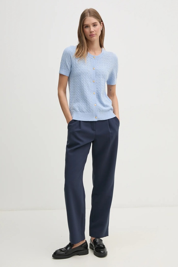Tommy Hilfiger kardigan wełniany WW0WW43958 niebieski SS25