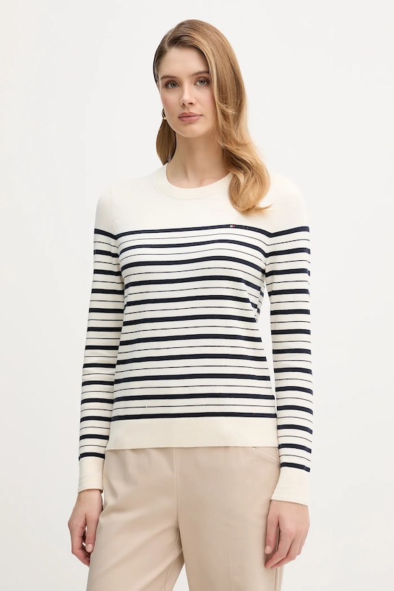 Πουλόβερ Tommy Hilfiger άλλο μπεζ WW0WW44984