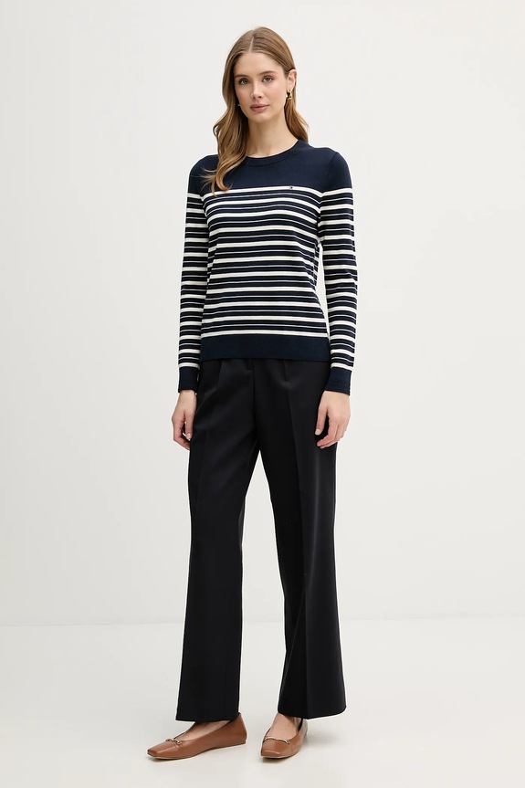 Πουλόβερ Tommy Hilfiger WW0WW44984 σκούρο μπλε SS26