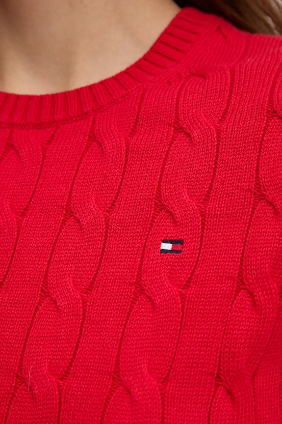 Bavlněný svetr Tommy Hilfiger WW0WW45207 červená