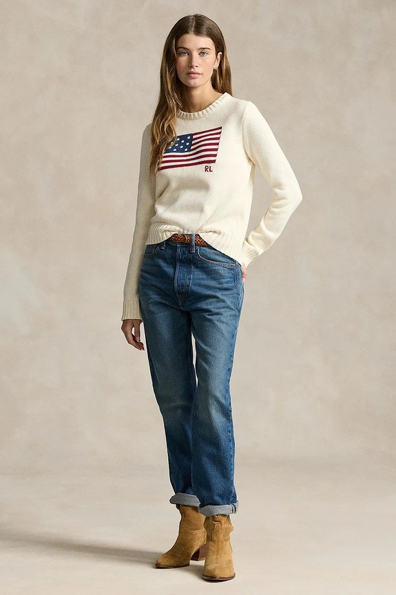 Ρούχα Βαμβακερό πουλόβερ Polo Ralph Lauren 211896939 μπεζ