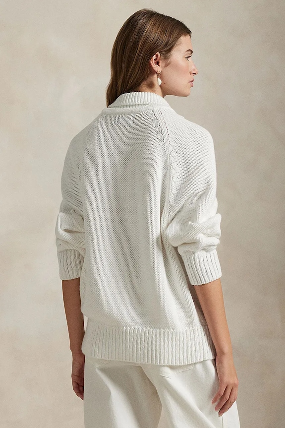 Βαμβακερό πουλόβερ Polo Ralph Lauren 211959290 λευκό SS25
