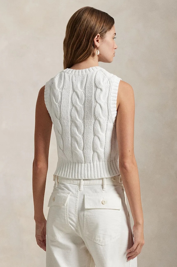 Bavlněný svetr Polo Ralph Lauren 211959295 bílá SS25