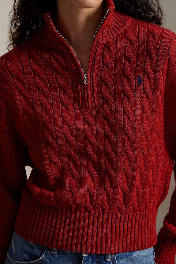 Polo Ralph Lauren sweter damski bawełniany pomarańczowy 211963467