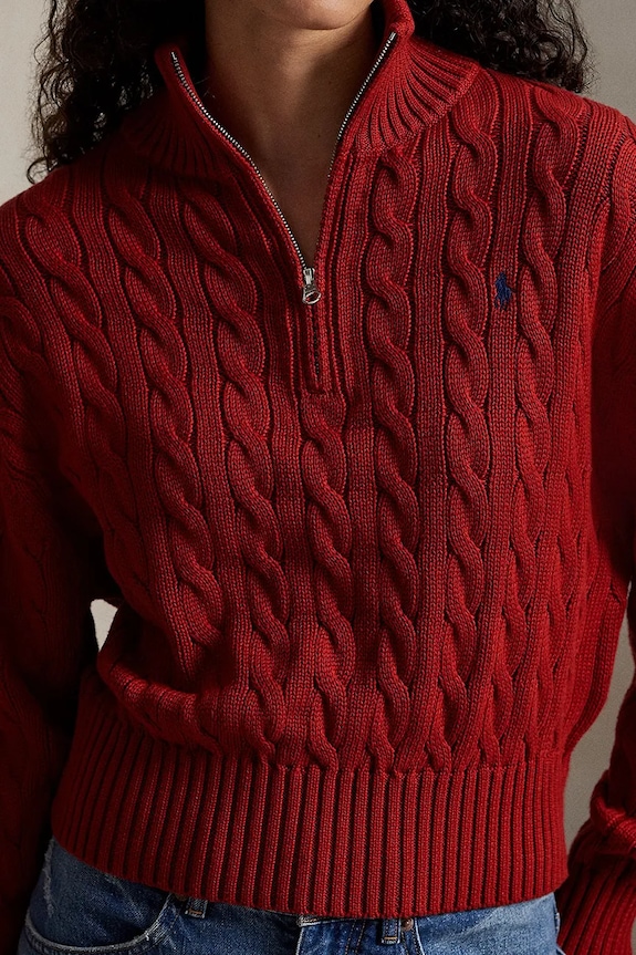 Polo Ralph Lauren sweter damski bawełniany pomarańczowy 211963467