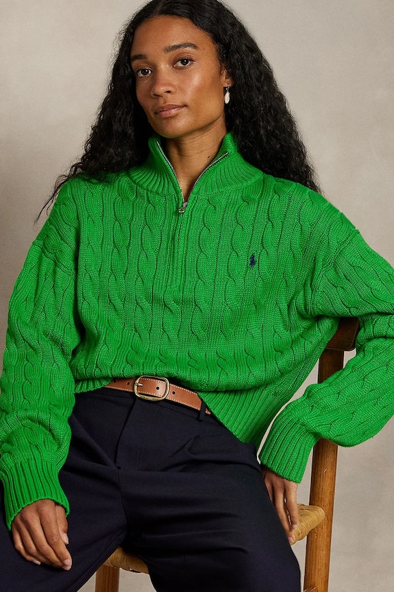 Βαμβακερό πουλόβερ Polo Ralph Lauren 211963467 πράσινο