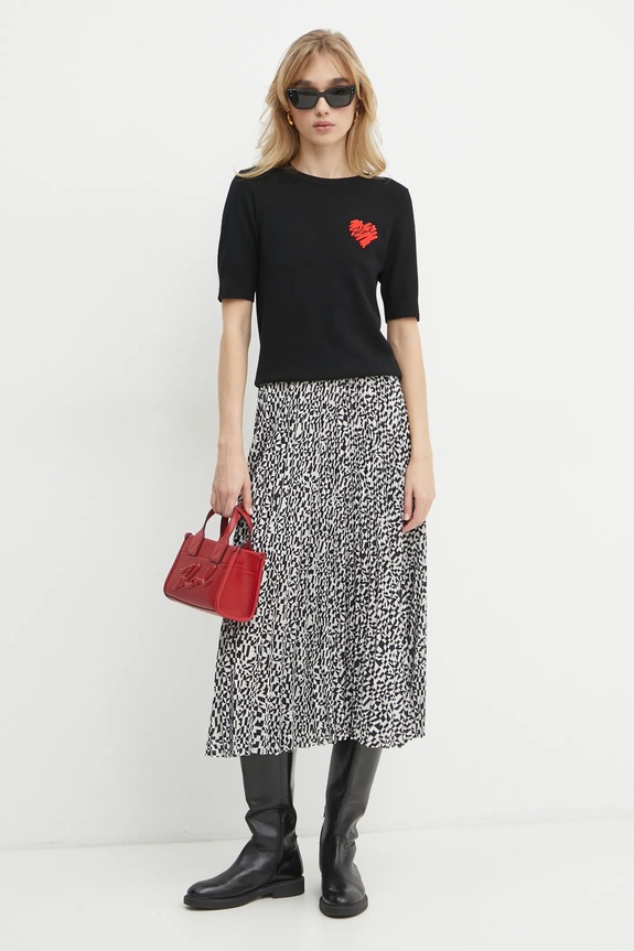 Vlněný svetr Karl Lagerfeld A1W18036 černá SS25