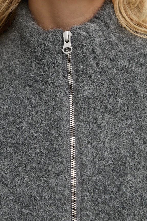 Samsoe Samsoe gyapjú kardigán SAJEANNE F24400072 szürke