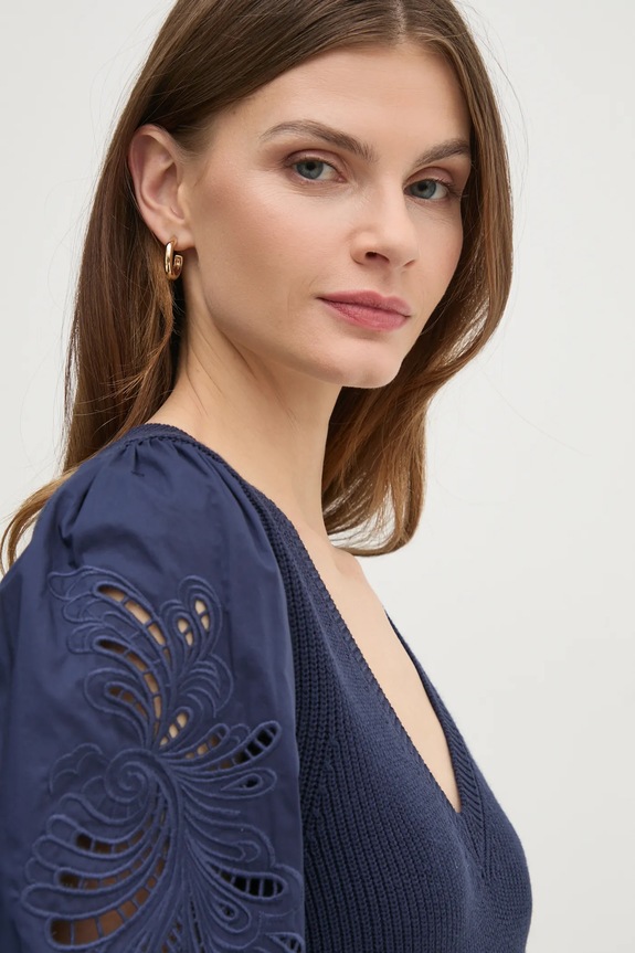 Pulover Twinset mornarsko plava 251TP3181