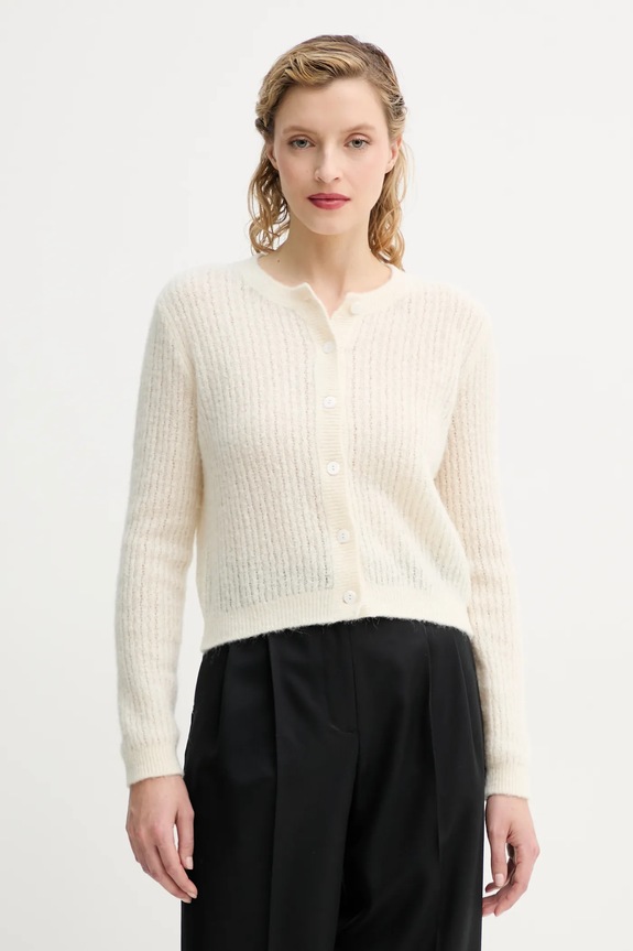 A.P.C. kardigán gyapjú keverékből cardigan milo gombolós bézs WPABE.F22246