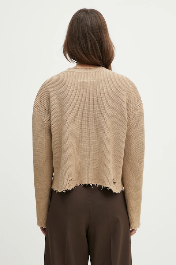 Odjeća Pamučni pulover MM6 Maison Margiela S52HL0036 bež