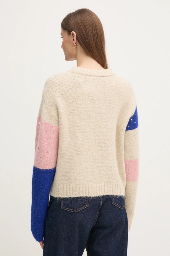 Odzież Pepe Jeans sweter z domieszką wełny NORA PL702238 beżowy