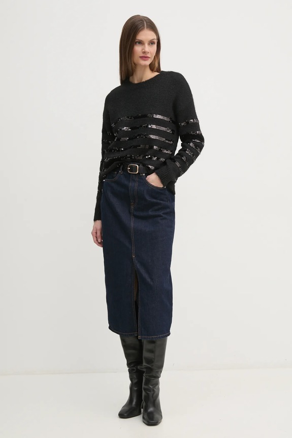 Pepe Jeans pulóver NINA PL702242 fekete SS25