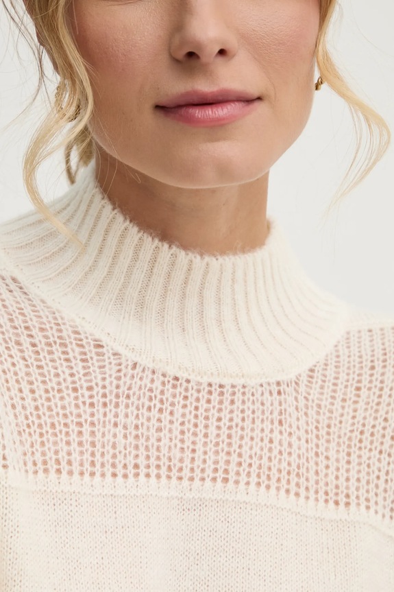 Pepe Jeans gyapjúkeverék pulóver NAOMI PL702243 bézs