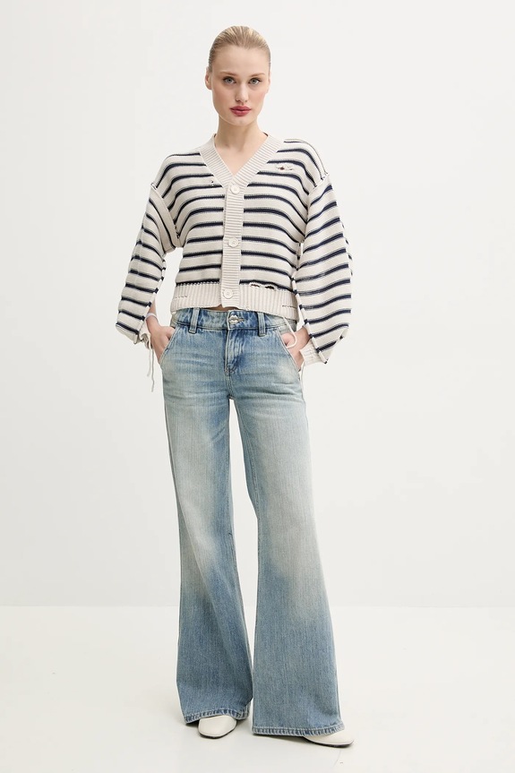 MM6 Maison Margiela pamut kardigán S52HP0025 bézs SS25