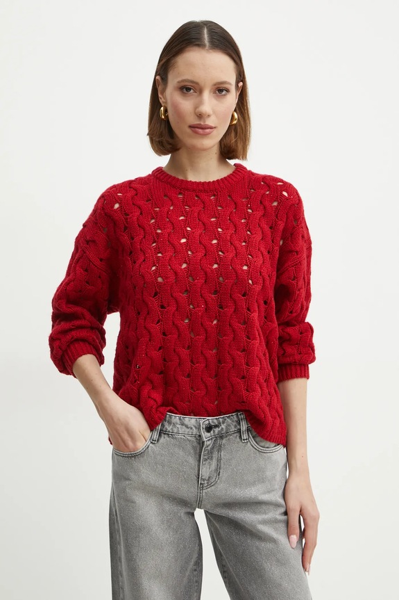 Guess pulóver TAWNYA gyapjú szállal piros W5RR77.Z3J20