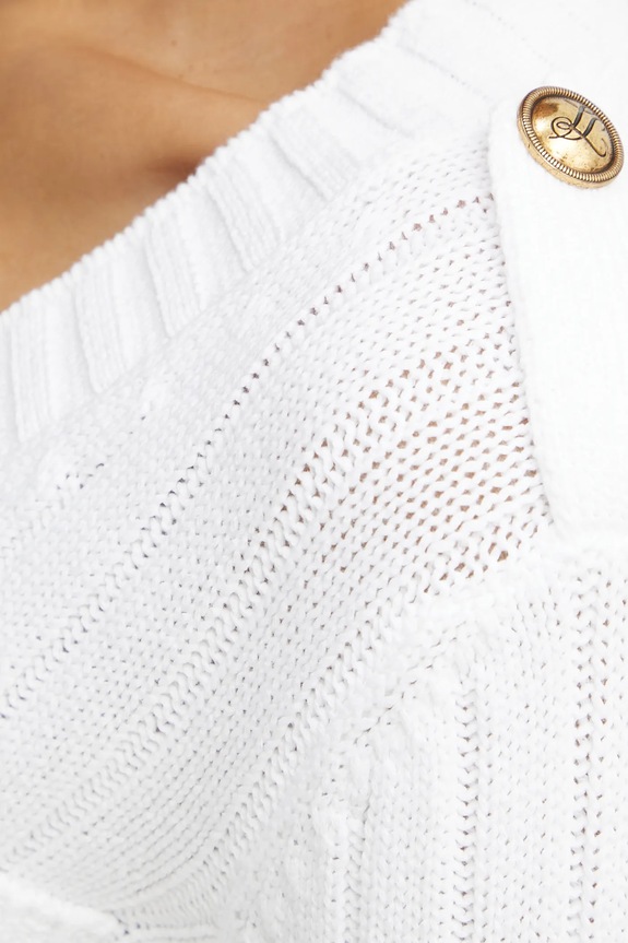 Pamučni pulover Luisa Spagnoli 58581 bijela