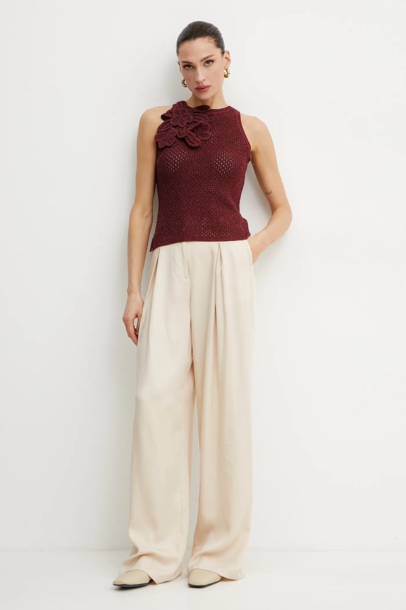 Zgornji del iz mešanice lanu Marella ARAK1 2513361112 bordo SS25