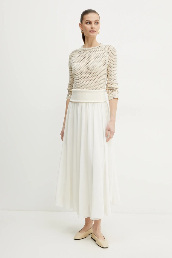 Marella sweter bawełniany Emme by Marella 2515361101 beżowy SS25