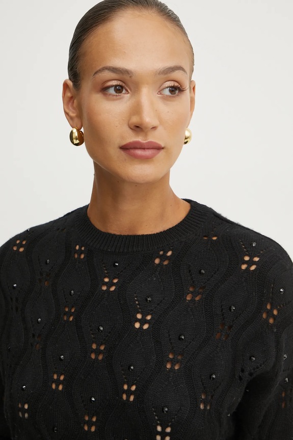 Svetr z vlněné směsi Marciano by Guess ALDA černá 5RGR15.5856Z