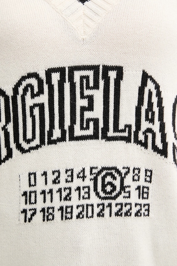 Svetr z vlněné směsi MM6 Maison Margiela S52HN0009.M13085 béžová