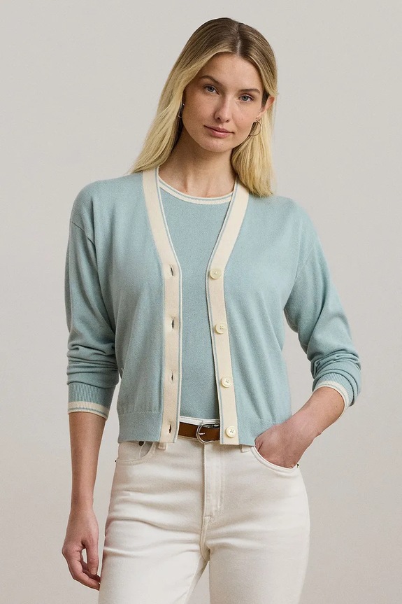 Lauren Ralph Lauren kardigán sima kék 200963660
