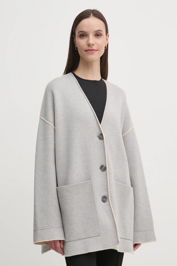 OUI cardigan cu două fețe uni gri 90801