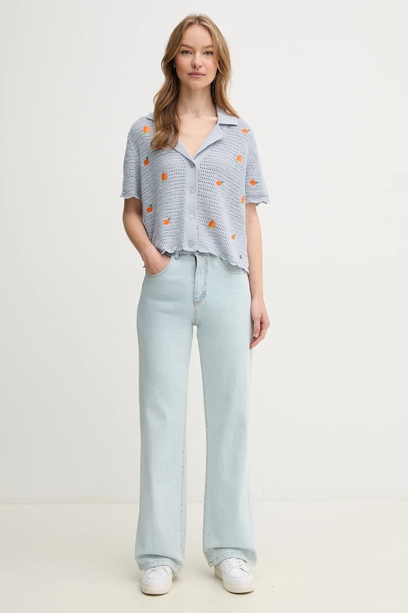 Pepe Jeans pamut kardigán OLAYA TOP PL702277 kék SS25