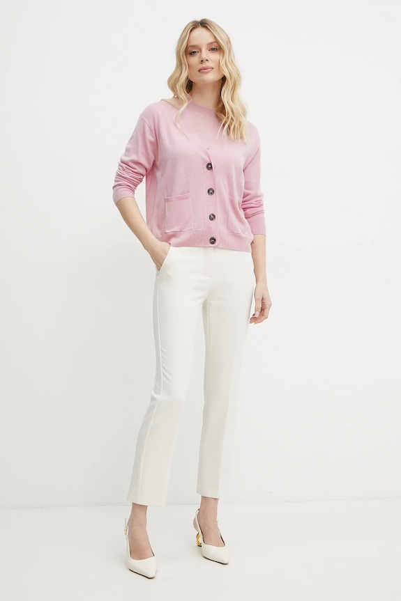 Μάλλινη ζακέτα Weekend Max Mara 2515381011600 ροζ SS25