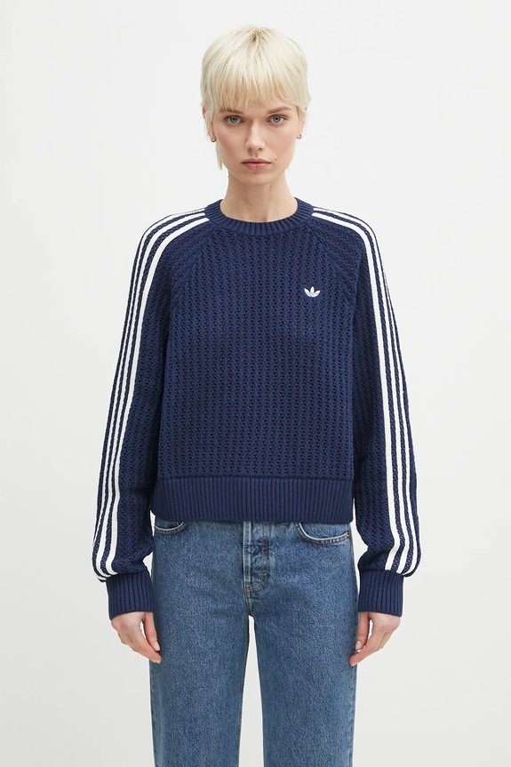 adidas Originals jumper KNITTED CREW applique navy JD0906