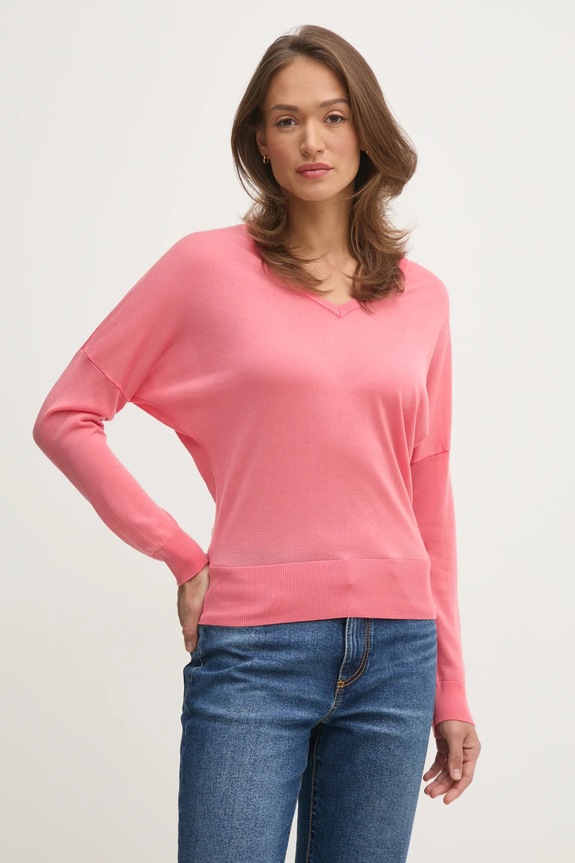 United Colors of Benetton pulóver sima rózsaszín 103VD402R