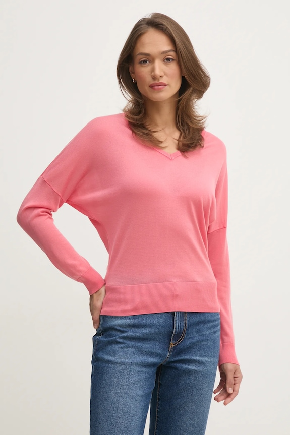United Colors of Benetton pulóver sima rózsaszín 103VD402R