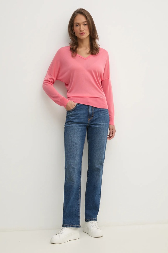 United Colors of Benetton pulóver 103VD402R rózsaszín SS25
